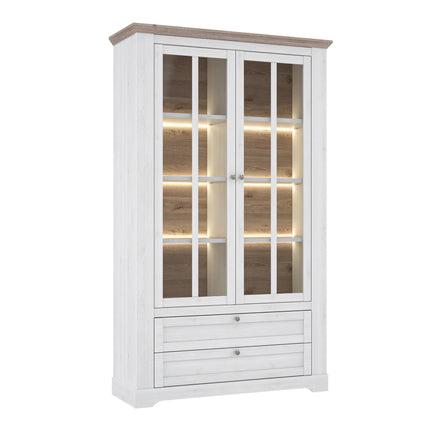 Iloppa - Display Cabinet in Snowy Oak/Oak Nelson