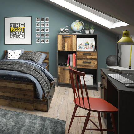 Brooklyn - Low Bookcase with 2 Doors and 2 Drawers