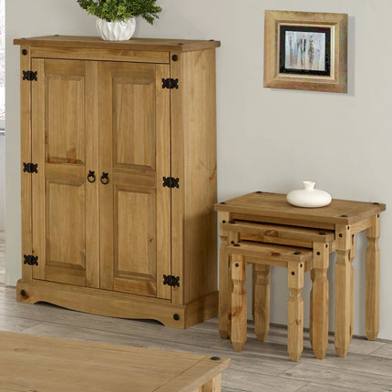 Corona White - Bookcase - 2 Door & Antique Waxed Pine Top
