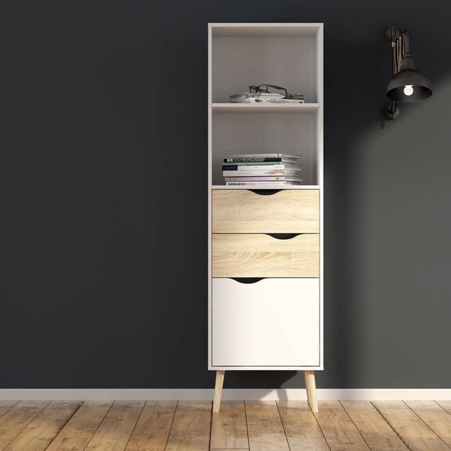Oslo - Bookcase 2 Drawers 1 Door