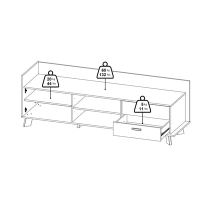 Ikast - TV Unit with 1 Door + 2 Drawers