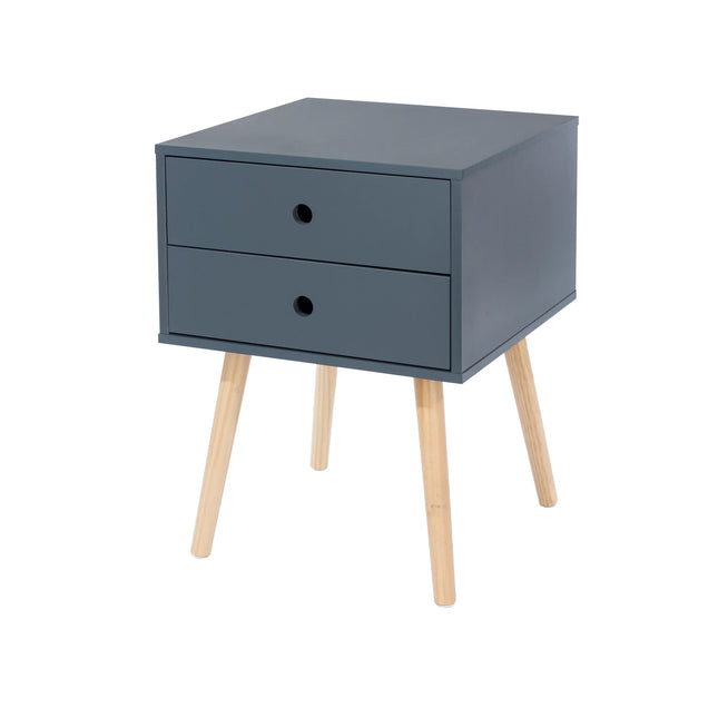 Options - Bedside Table - 2 Drawer & Splayed Pine Legs