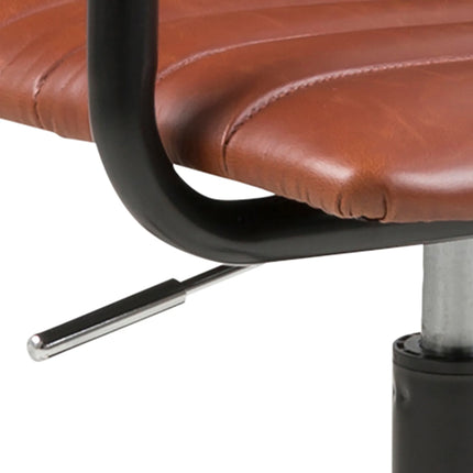 Winslow Swivel Desk Chair With Adjustable Height In Vintage Brandy