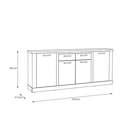 Corona - 4 Door 2 Drawer Sideboard