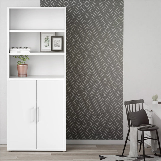 Prima - Bookcase 4 Shelves with 2 Doors