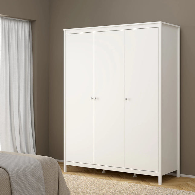 Madrid - 3 Piece Bedroom Set, Nightstand, Chest and 3 Door Wardrobe