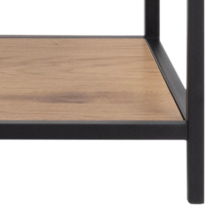 Seaford - Tall Large Black Metal Asymmetrical Bookcase with 5 Shelves
