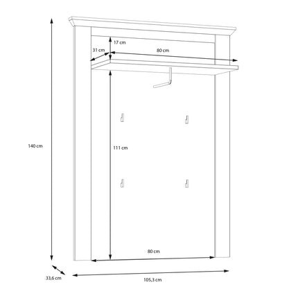 Illopa - Wall Panel in Oak Nelson/Snowy Oak