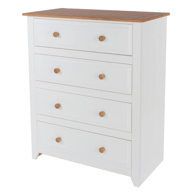 Capri - Chest of Drawers - 4 Drawer & Antique Waxed Pine Top