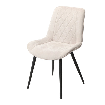 Aspen - Dining Chair Pair - Diamond Stitch Fabric & Metal Legs