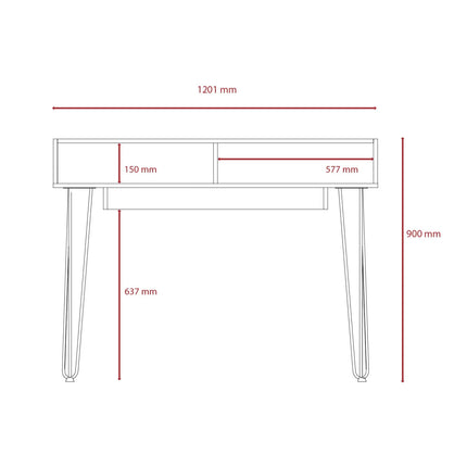 Dallas - Desk - 1 Drawer with Hairpin Legs