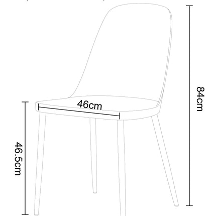 Aspen - Dining Chair Pair - Modern Plastic with Round Metal Legs