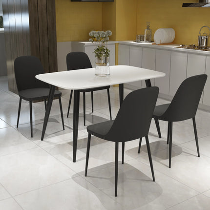 Aspen - Dining Chair Pair - Modern Plastic with Round Metal Legs