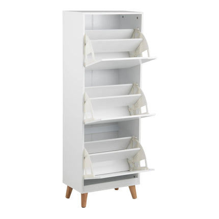 Mitra - Shoe Cabinet 3 Flip Down Doors in White