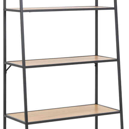 Seaford - Black Metal Ladder Bookcase with 5 Shelves