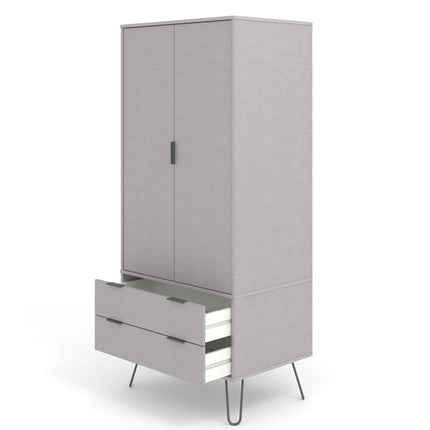 Augusta - Wardrobe - 2 Door 2 Drawer & Hairpin Legs