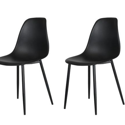 Aspen - Dining Chair Pair - Curved Plastic Seats & Metal Legs