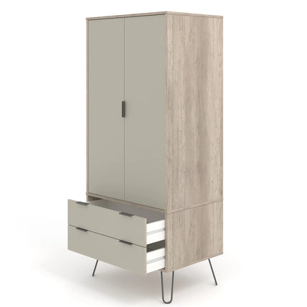 Augusta - Wardrobe - 2 Door 2 Drawer & Hairpin Legs