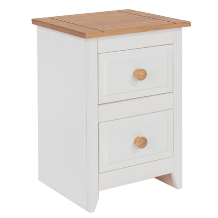 Capri - Bedside Table - 2 Drawer & Antique Waxed Pine Top