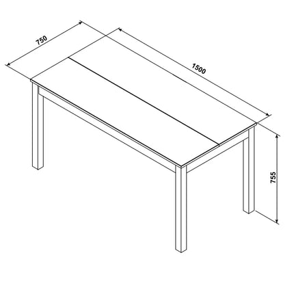 Linea - Dining Table - Two-Tone Grey & Antique Waxed Pine