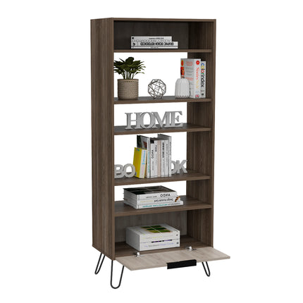 Nevada - Bookcase - 1 Door Industrial & Hairpin Legs