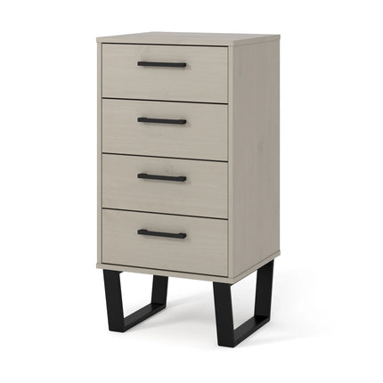 Texas - Chest of Drawers - 4 Drawer Industrial Grey Waxed Pine