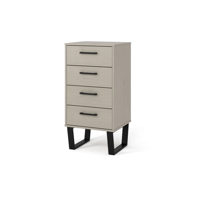 Texas - Chest of Drawers - 4 Drawer Industrial Grey Waxed Pine