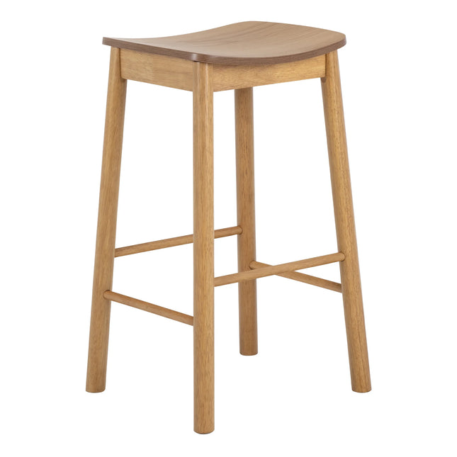 Barlow Bar Stool Without Back in Matt Oak Set of 2