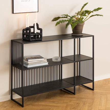 Strington - Bookcase with 2 Shelves in Black