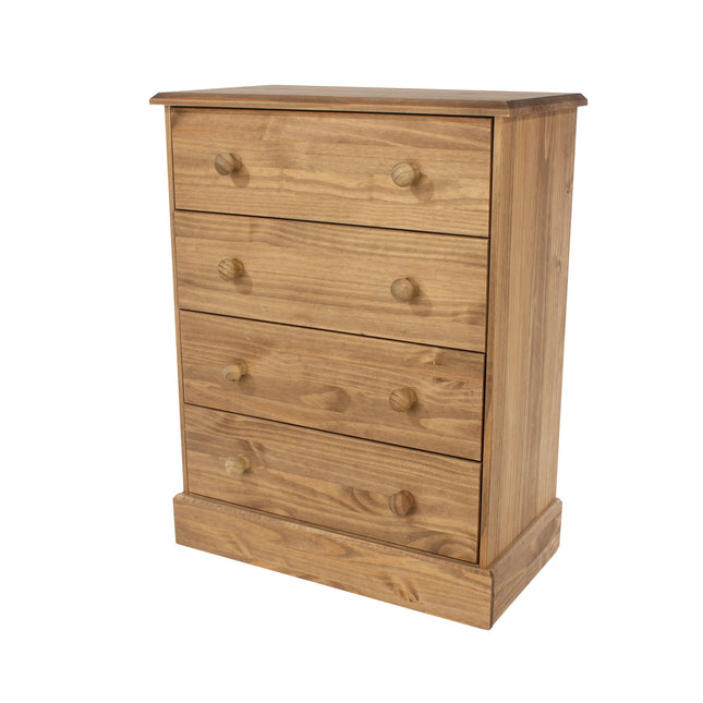 Cotswold - Chest of Drawers - 4 Drawer Antique Waxed Pine