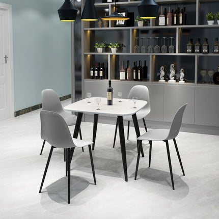 Aspen - Dining Chair Pair - Curved Plastic Seats & Metal Legs