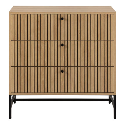 Albany Chest of Drawers 3 Drawer Oak Effect 81cm Industrial