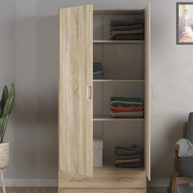 Space - 3 Piece Bedroom Set, Bedside, Chest and 2 Door 1 Drawer Wardrobe