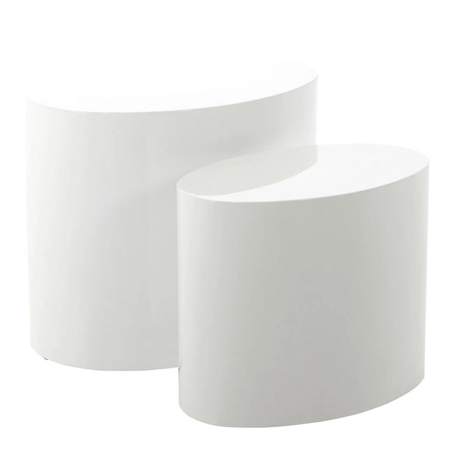 Mice Oval Coffee Table Set Choice Of Stone-Effect Finishes