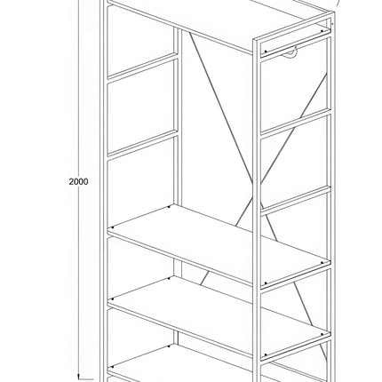 Claire - 4 Shelf Open Wardrobe - Riviera Oak
