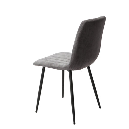 Aspen - Dining Chair Pair - Textured Fabric & Black Metal Legs