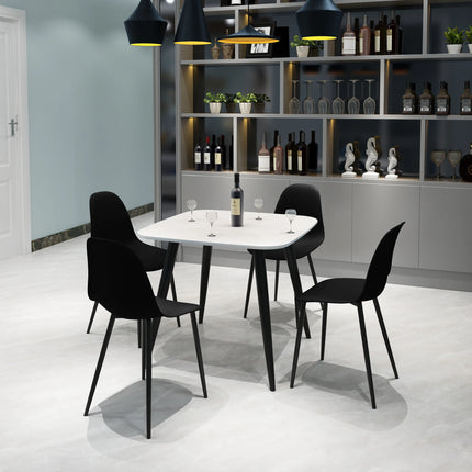 Aspen - Dining Chair Pair - Curved Plastic Seats & Metal Legs