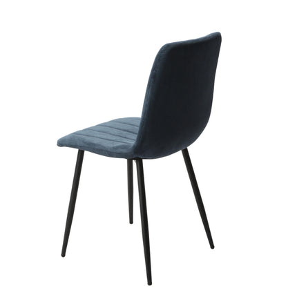 Aspen - Dining Chair Pair - Textured Fabric & Black Metal Legs