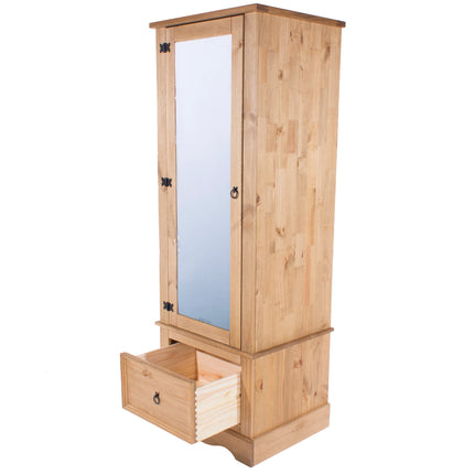 Corona - Wardrobe - 1 Door 1 Drawer Mirrored
