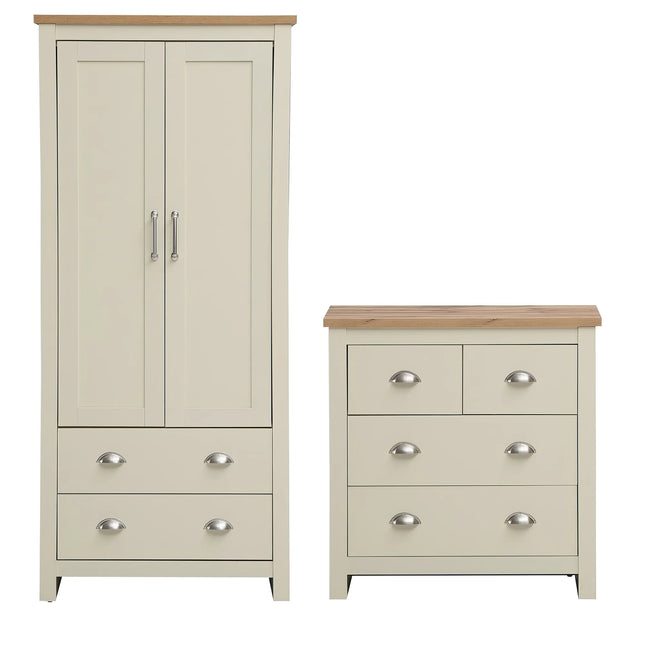 Lisbon - 2-Piece Set - 2-Door Wardrobe & 4-Drawer Chest