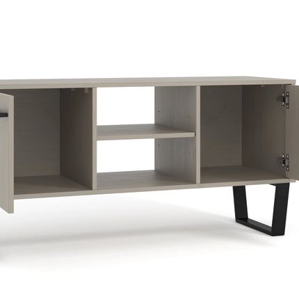 Texas - TV Unit - 2 Door Grey Waxed Pine & Metal Legs
