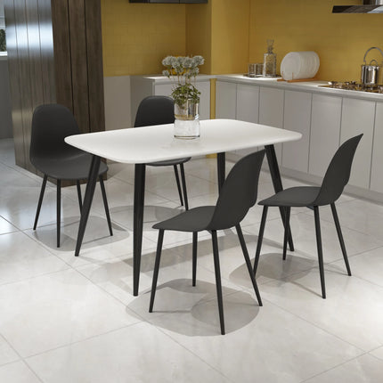 Aspen - Dining Chair Pair - Curved Plastic Seats & Metal Legs