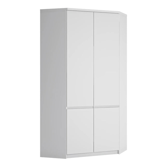 Fribo Corner Wardrobe 2 Door in Alpine White