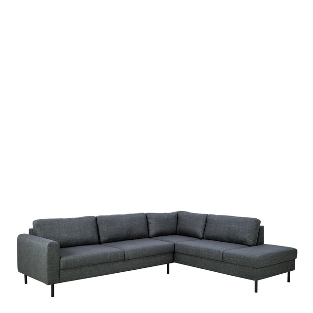 Omaha Right Hand Facing Corner Sofa in Dark & Light Grey Fabric