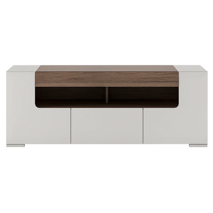 Toronto - 140cm Wide TV Cabinet In White and Oak