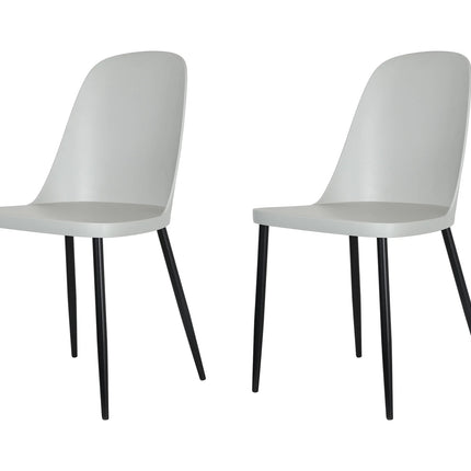 Aspen - Dining Chair Pair - Modern Plastic with Round Metal Legs