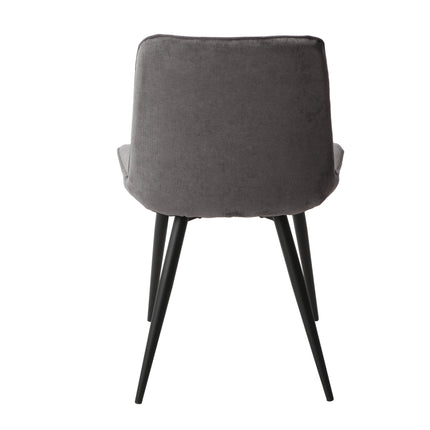 Aspen - Dining Chair Pair - Diamond Stitch Fabric & Metal Legs