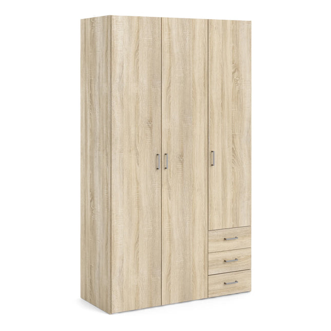 Space - Tall Wardrobe - 3 Doors 3 Drawers