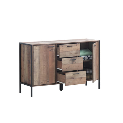 Stretton - 2 Door 3 Drawer Sideboard - Rustic Oak