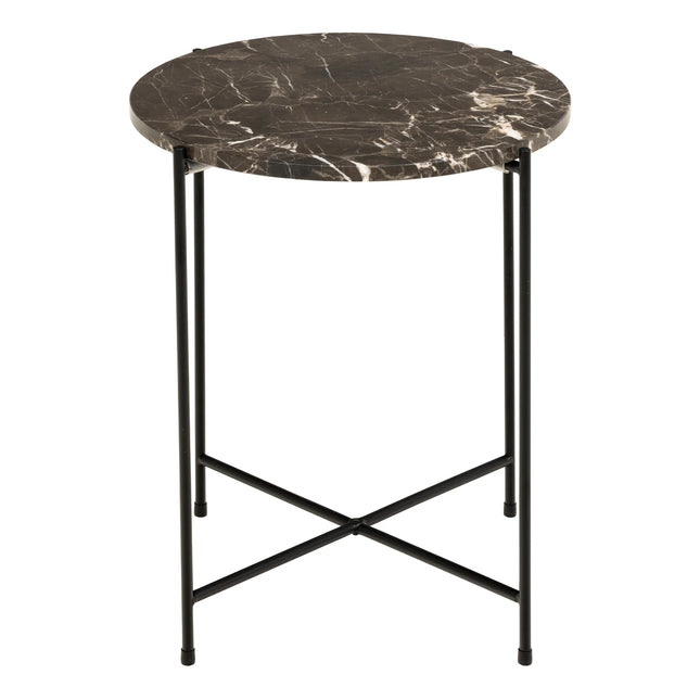 Avila - Side Table with Brown Marble Top 42x45cm